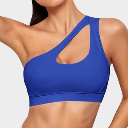 One Shoulder Sports Bra - Quick Dry Yoga Top