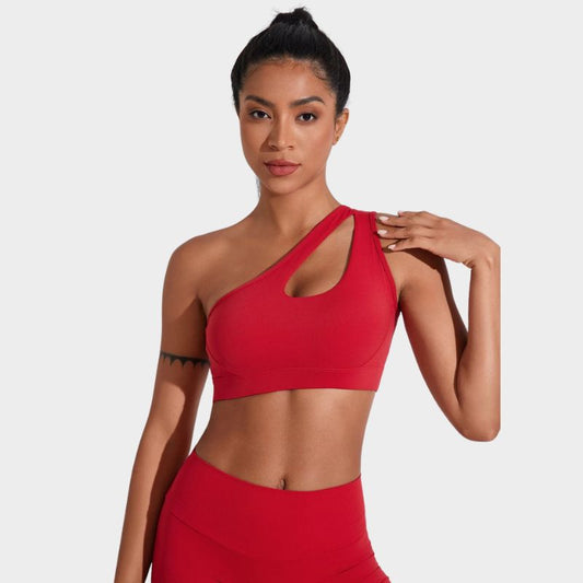 One Shoulder Sports Bra - Quick Dry Yoga Top