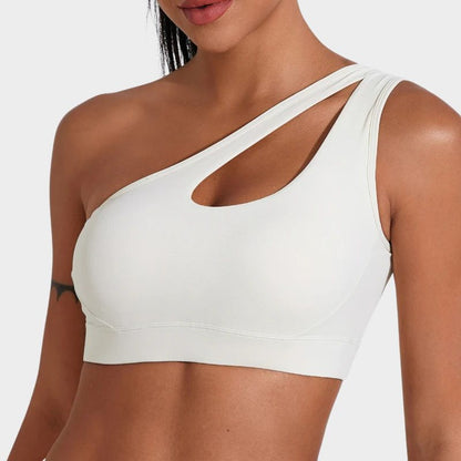 One Shoulder Sports Bra - Quick Dry Yoga Top