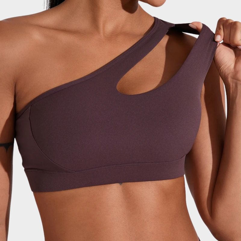 One Shoulder Sports Bra - Quick Dry Yoga Top