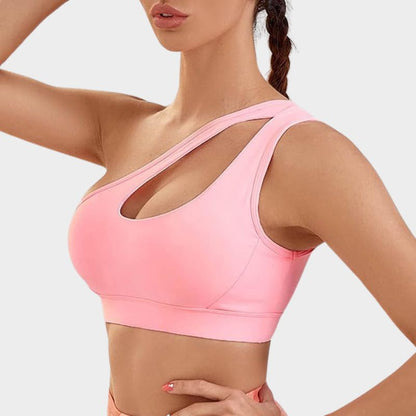 One Shoulder Sports Bra - Quick Dry Yoga Top