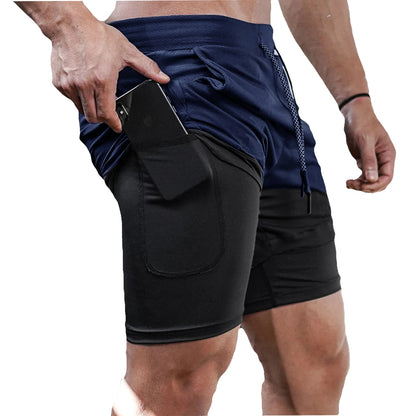 2-in-1 Men's Compression Running Shorts