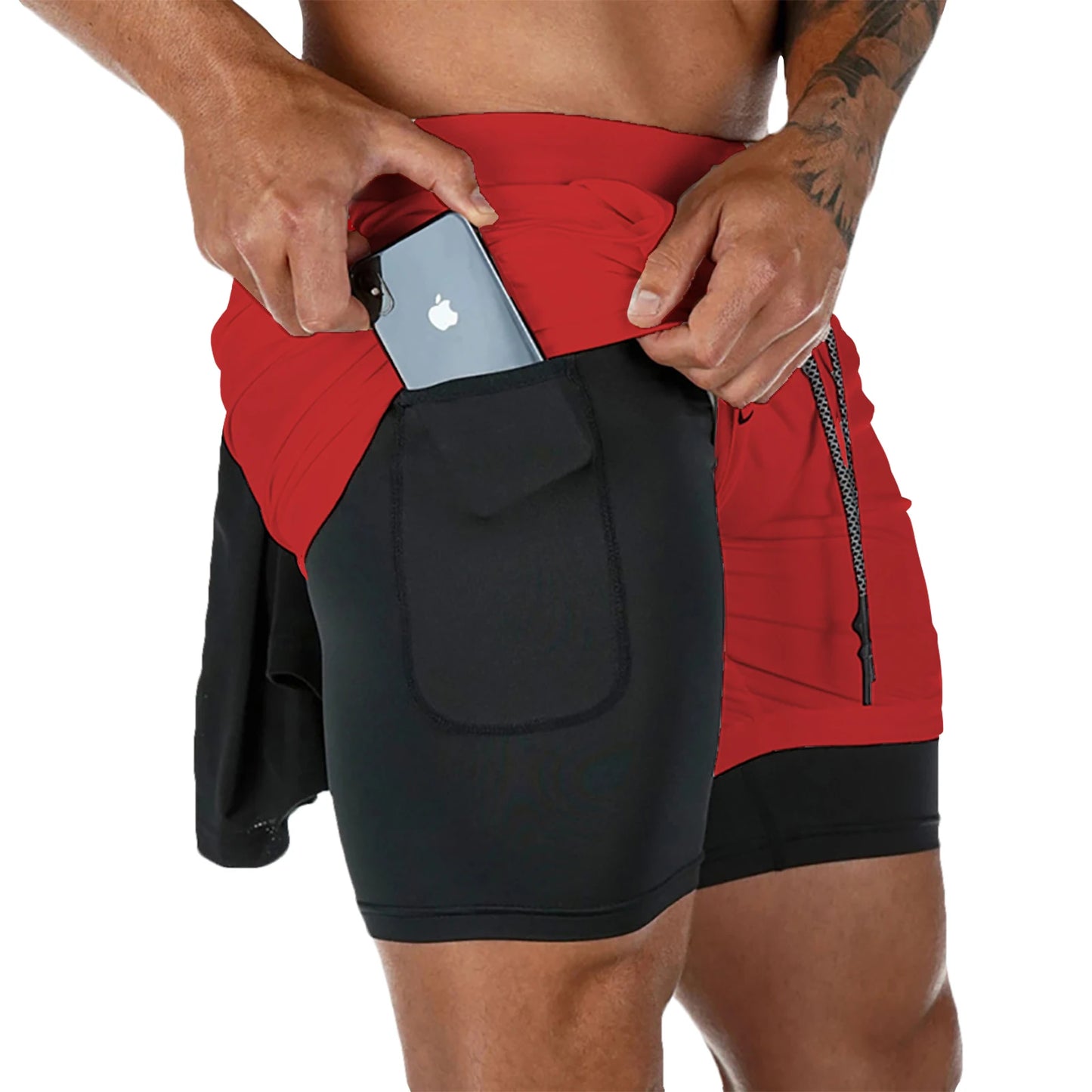 2-in-1 Men's Compression Running Shorts
