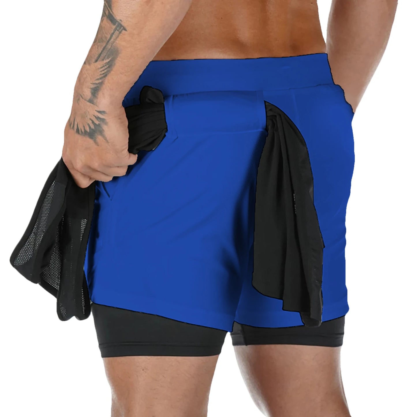 2-in-1 Men's Compression Running Shorts