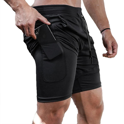 2-in-1 Men's Compression Running Shorts
