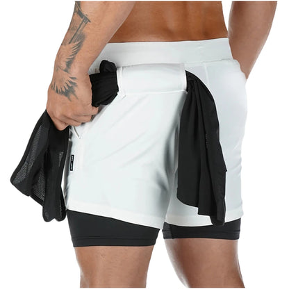 2-in-1 Men's Compression Running Shorts
